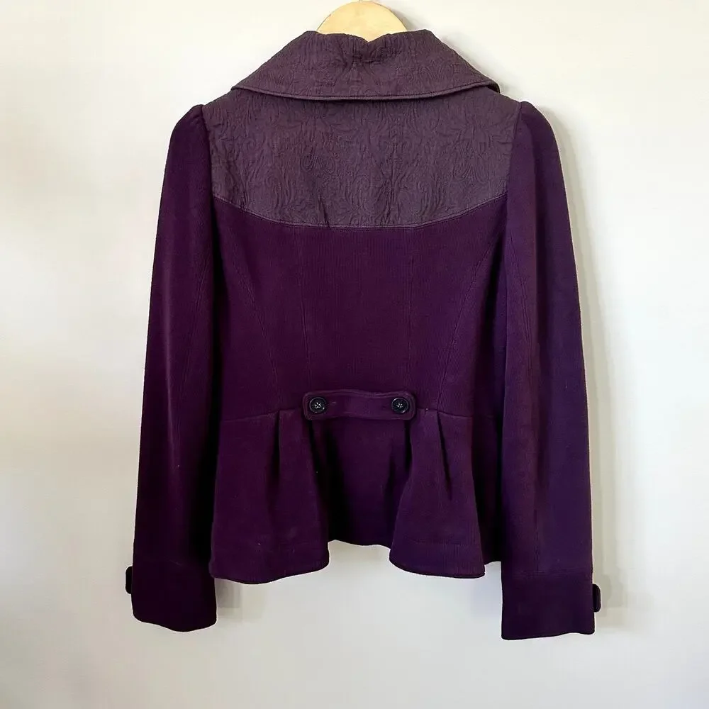 Free People Eggplant Blazer Sz 10 - Picture 5 of 6